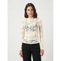 Y.A.S Langarmshirt "YASLACEY LS LACE TOP S. NOOS" Materialmix, slim fit