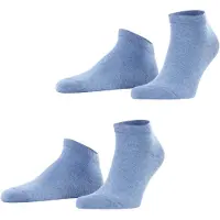 Falke Sneakersocken "Happy 2-Pack", Herren, Gr. 39-42, Sockengröße, blau (light denim (6660)), Obermaterial: 85% Baumwolle CO. 13% Polyamid PA. 2% Elasthan EL., glatt, Socken Sneakersocken