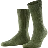 Falke Socken "Teppich im Schuh", Herren, Gr. 41-42, grün (herb), Merinowolle, Polyamid, unifarben, Socken Socken, mit Plüschsohle atmungsaktiv, klimaregulierend, geruchshemmend