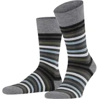 Falke Socken "Tinted Stripe", Herren, Gr. 39-42, grau (asphalt meliert (3180)), Obermaterial: 46% Schurwolle WV. 28% Polyamid PA. 26% Baumwolle CO., glatt, Socken Socken