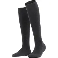 Falke Softmerino Damen Kniestrümpfe, 35-36, Grau, Uni, Schurwolle
