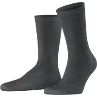 Falke Run Rib Crew Unisex Socken, 35-36, Grau, Rippe, Baumwolle