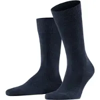 Falke Socken "Family", Herren, Gr. 43-46, Sockengröße, blau (6127, navy melange), Obermaterial: 92% Baumwolle, 7% Polyamid, 1% Elasthan, unifarben, Socken Socken, für Erwachsene, mit flacher Zehennaht