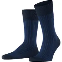 Falke Oxford Stripe Herren Socken, 45-46, Blau, Rippe, Baumwolle