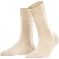 Falke Socken "Sensitive Berlin", Damen, Gr. 39-42, Sockengröße, beige (linen meliert (4541)), Obermaterial: 60% Schurwolle WV. 20% Baumwolle CO. 19% Polyamid PA. 1% Elasthan EL., glatt, Socken Socken