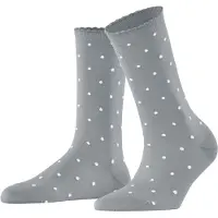 Falke Socken "Spike Dot", Damen, Gr. 35-38, grau (silber (3290)), Obermaterial: 85% Baumwolle CO. 10% Polyamid PA. 4% Viskose CV. 1% Elasthan EL., glatt, Socken Socken