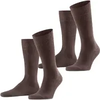 Falke Swing 2-Pack Herren Socken, 39-42, Braun, Uni, Baumwolle