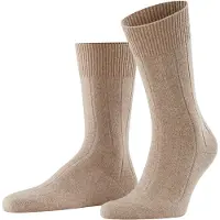 Falke Socken "Lhasa Rib", Herren, Gr. 43-46, braun (nutmeg mel (5410)), Obermaterial: 32% Wolle WO. 27% Viskose CV. 23% Polyamid PA. 18% Kaschmir WS., Socken Socken