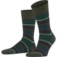 Falke Tinted Stripe Herren Socken, 43-46, Grün, Streifen, Schurwolle