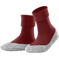 Falke Cosyshoe Damen Hausschuhe, 39-40, Rot, Uni, Schurwolle