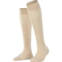 Falke Kniestrümpfe "Sensitive Berlin", Kinder, Gr. 35-38, beige (linen meliert (4541)), Obermaterial: 60% Schurwolle WV. 20% Baumwolle CO. 19% Polyamid PA. 1% Elasthan EL., glatt, Socken Kniestrümpfe