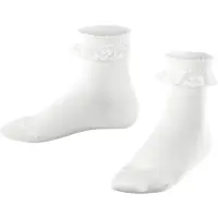 Falke Romantic Lace Kinder Socken, 23-26, Weiß, Uni, Baumwolle