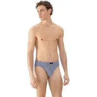 Mey Slip , Herren, Gr. 4, schwarz-weiß (yacht blau), Single Jersey, Obermaterial: 94% Baumwolle, 6% Elasthan, Unterhosen Slip