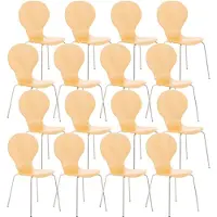 CLP 16er Set Besucherstuhl Diego V2 stapelbar natur