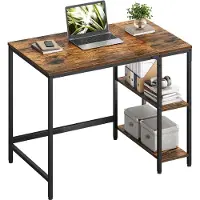Vasagle Computertisch mit 2 Regale Schreibtisch 100 x 75 x 50 cm vintagebraun