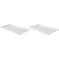 Palmer 2 x White Delight Teller flach, Porzellan weiß, 33 x 18,5 cm, für ein 2 Pers Gedeck, Für Menü, Sushi oder als Wurstplatte, spülmaschinenfest
