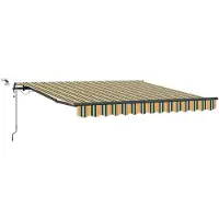vidaXL Ausziehbare Markise Grün und Gelb 300 x 250 cm Polyester