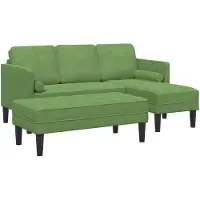 vidaXL Sofa Set mit Kissen 2 pcs Hellgrün Polyester
