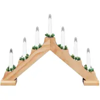 vidaXL Weihnachtskerzenbrücke 7 LEDs Warmes Weiß 39,5 x 5 x 29 cm