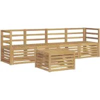 vidaXL Outdoor-Sofagarnitur 5 stk. Weiß Massivholz Akazie