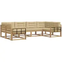 vidaXL Outdoor-Sofagarnitur 6 stk. Weiß und Beige