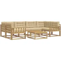 vidaXL Outdoor-Sofagarnitur 5 Stk. Weiß und Beige