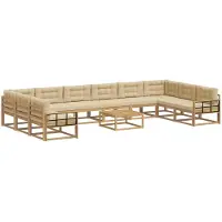 vidaXL Outdoor-Sofagarnitur 11 stk. Weiß und Beige