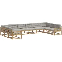 vidaXL Outdoor-Sofagarnitur 10 stk. Weiß und Hellgrau