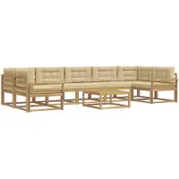 vidaXL Outdoor-Sofagarnitur 6 stk. Weiß und Beige