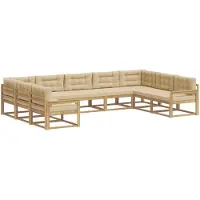 vidaXL Outdoor-Sofagarnitur 9 stk. Weiß und Beige