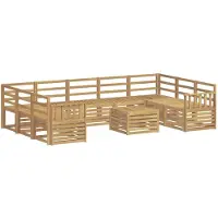vidaXL Outdoor-Sofagarnitur 10 Stk. Weiß Massivholz Akazie