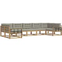vidaXL Outdoor-Sofagarnitur 7 stk. Weiß und Hellgrau