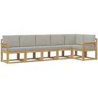 vidaXL Outdoor-Sofagarnitur 6 stk. Weiß und Hellgrau