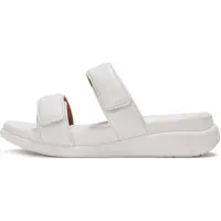 FitFlop Damen F-Mode Go Adjustable Flatform Two-Bar Slides Urban White-Schuhgröße 39