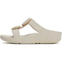 FitFlop Damen Fino Marbled-Stone H-Bar Slides Paris Beige-Schuhgröße 38