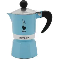 Bialetti Espressokocher "Rainbow", blau (aluminiumfarben, hellblau), 0,06 l, 1, Kaffeemaschinen, Espressokocher, Aluminium