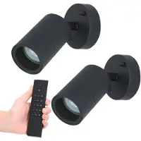 HOFTRONIC™ LED Wandleuchte 4W 2700K IP44 GU10 Schwarz 2er-Set dimmbar