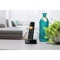 Philips D165B Telefon Schnurlos – Festnetztelefon Schnurlos - DECT Telefon – Telefon mit 1,6 Zoll Display – 50 Kontakte – Haustelefon mit 10h Sprechzeit – 200h Standby – Schwarz