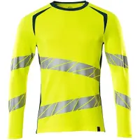 Mascot Herren Langarmshirt Hi-vis Gelb / Dunkelpetroleum S - 19081-771-1744-SONE - Hi-vis Gelb / Dunkelpetroleum