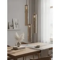 Nova Luce LED Pendelleuchte Sano 9W warmweiss 3000K Cognac Gold Glas Metall Ø30cm 9009168