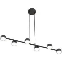 Emibig Hängelampe MEGARA, schwarz, 6x GX53, 10W, Metall, Abmessungen: 140x95x19 cm, IP20,