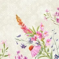 Duni Klassik Serviette 40x40cm 1/4F. Floret