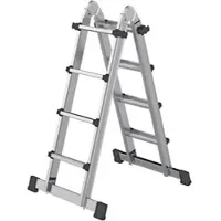 Proregal Teleskopleiter 4-teilig mit Traverse 4x4 Sprossen