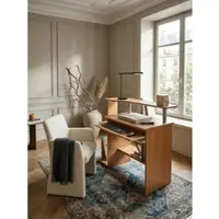 KADIMA DESIGN Computertisch WL1.163 Buche 94x90,5x48,5 cm Laptop Tisch Modern mit Tastaturauszug, PC-Tisch mit Drucker-Ablage platzsparend, Schreibtisch für kleine Räume mit Ablage, Laptoptisch Klein