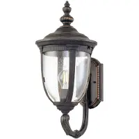 Elstead Lighting Wandleuchte CLEVELAND 1xE27 40W IP44 Aluminium Bronze verwittert, Glas klar H:54cm Ø24.3cm dimmbar