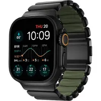 Nomad Stratos Armband für Apple Watch | 44/45/46/49 mm - Forest Green / Black Titanium