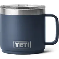 Yeti Rambler Stackable Mug 2.0 14oz Mag Slider Lid, Navy Blue, stapelbare Tasse mit Deckel, Thermo, 414 ml