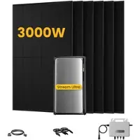 EcoFlow Stream Ultra, Solaranlage mit Speicher, mit 6 x 500W Bifazialen Solarmodulen, by Powerness - Stream Ultra | 1920Wh / ohne Zubehör / Selbstabholung