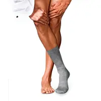 Falke No. 6 Finest Merino & Silk Herren Socken, 41-42, Grau, Uni, Wolle