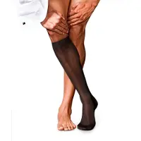 Falke No. 9 Pure Fil d´Écosse Herren Kniestrümpfe, 43-44, Braun, Uni, Baumwolle